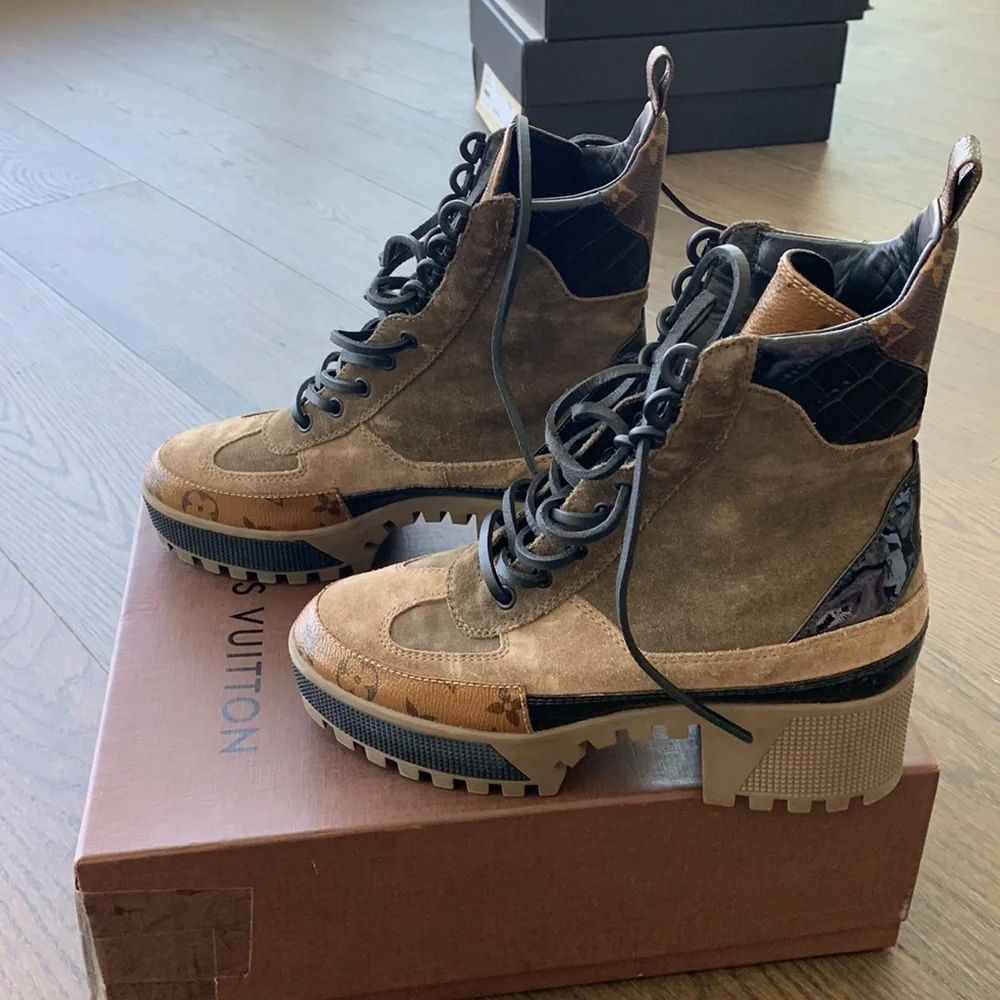 LOUIS VUITTON LAUREATE PLATFORM DESERT BOOT 36.5 - Picture 3 of 10